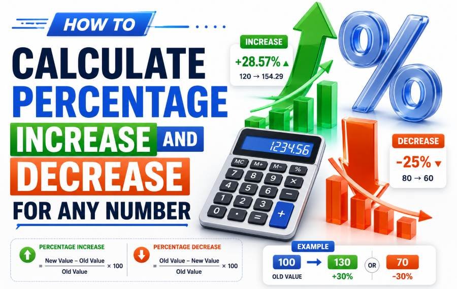 How to Calculate Percentage Increase and Decrease for Any Number
